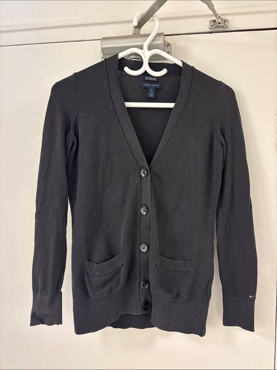 Tommy Hilfiger Sweaters - (3/$30) Tommy Hilfiger Dark Grey Lightweight Knit Button Up Cardigan Sweater XS